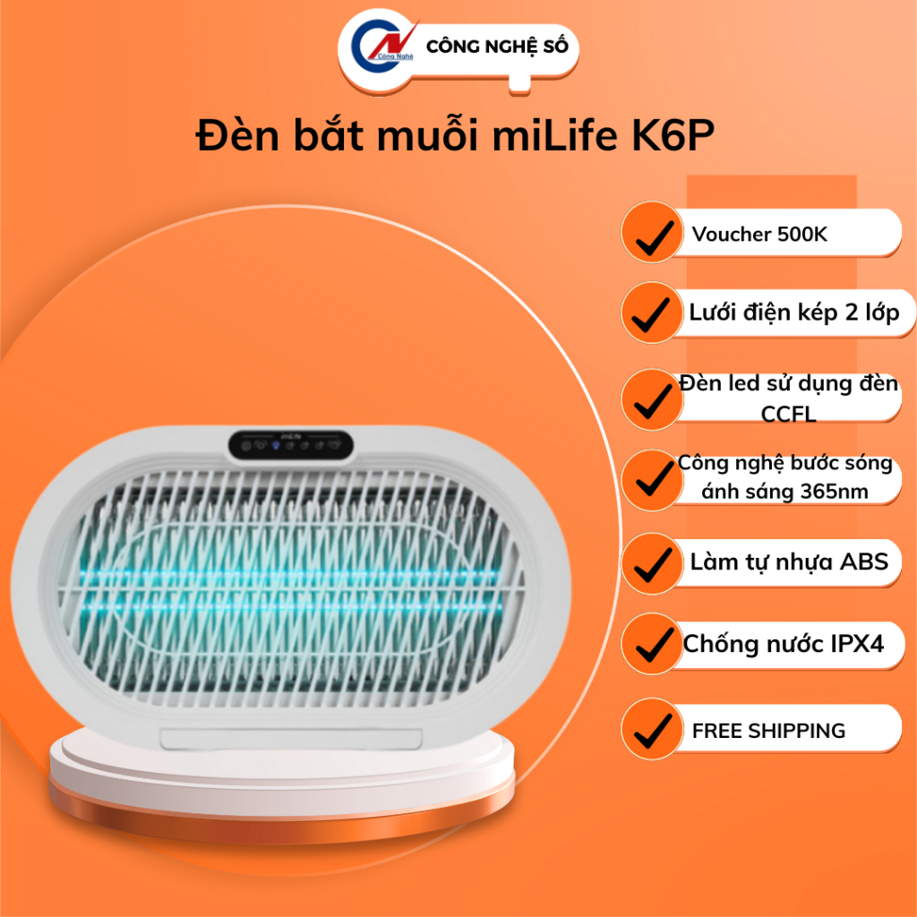 MiLife K6P โคมไฟกําจัดยุงสําหรับมดและแมลงวัน - เทคโนโลยีดิจิทัล