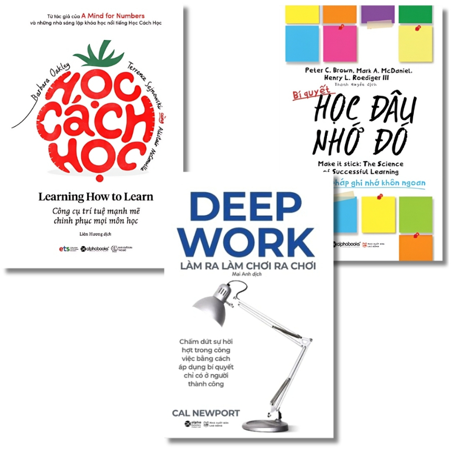 หนังสือ (odd/combo) The Secret To Learning Without Remembering It + Learning How To Learn + Deep Wor