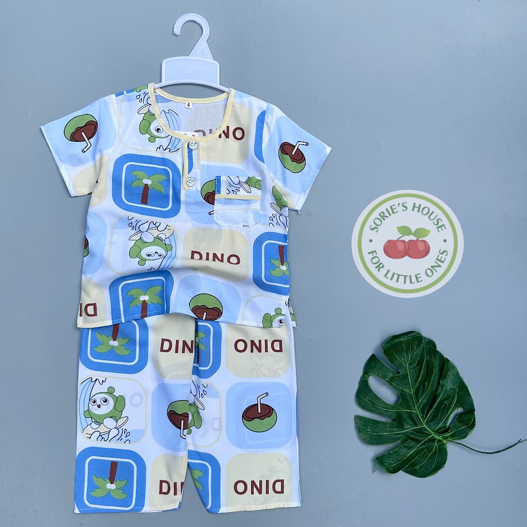 [รูปถ่ายจริง] ชุดเซททอม/ลินินเด็กผู้ชายแขนสั้นและกางเกงขายาว (TNQD)