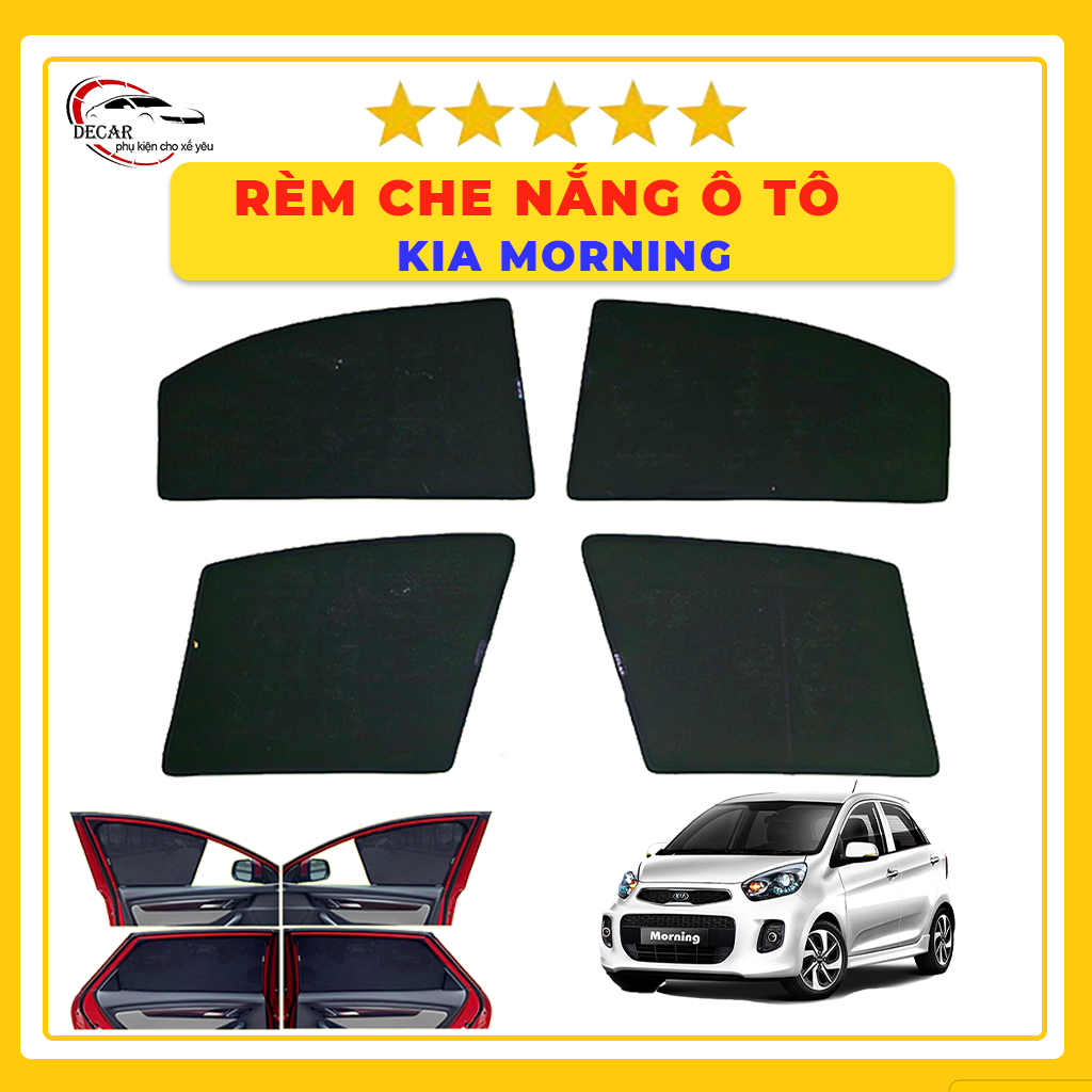 มู่ลี่กันแดดสําหรับ Kia Morning 2005-2011, 2012-2014, Dulex 2021, GT-Line, X-Line 2020 - 2024 - ชุดแ