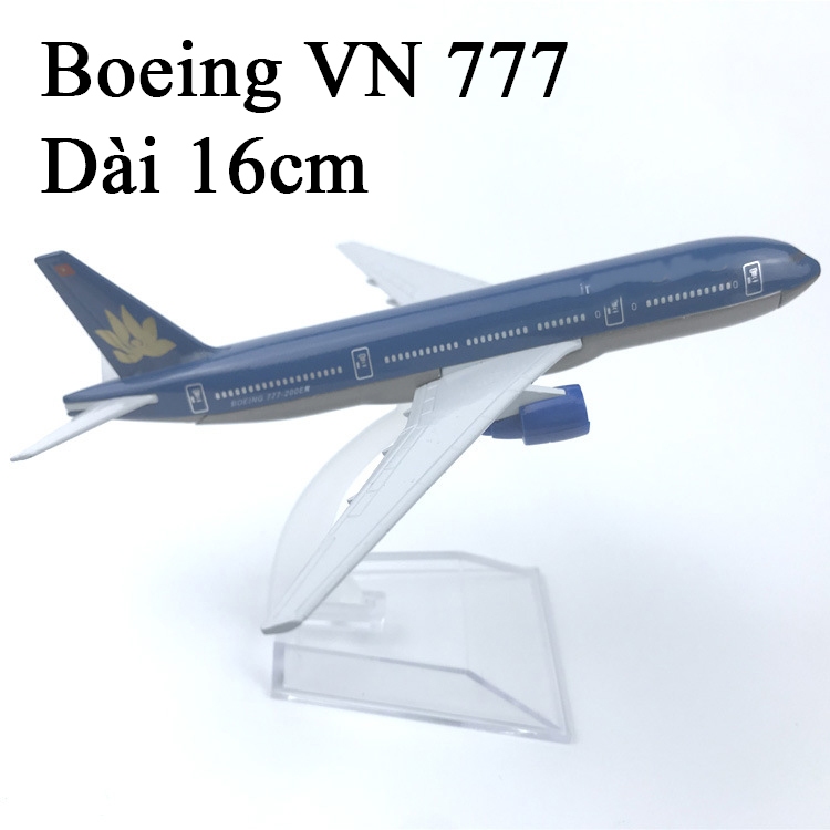 โบอิ้ง 777 VN KAVY เครื่องบินรุ่นยาว 16 ซม. ทําจากโลหะผสมพร้อมขาตั้ง