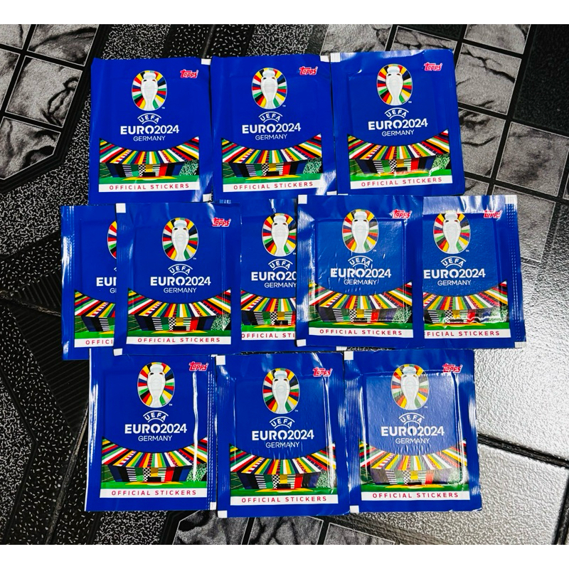COMBO 10 แพ็คของ TOPPS EURO 2024 PLAYER STICKERS (60 ภาพ)