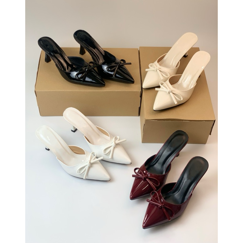 รองเท้าส้นสูงผู้หญิง VYARA หรูหรา - โบว์น่ารัก[SNA]
