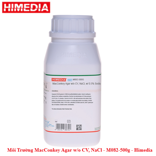 MacConkey Agar w/o CV Microbial Environment, NaCl M082, Model: M082-500g, Brand: Himedia, ใหม่ 100%