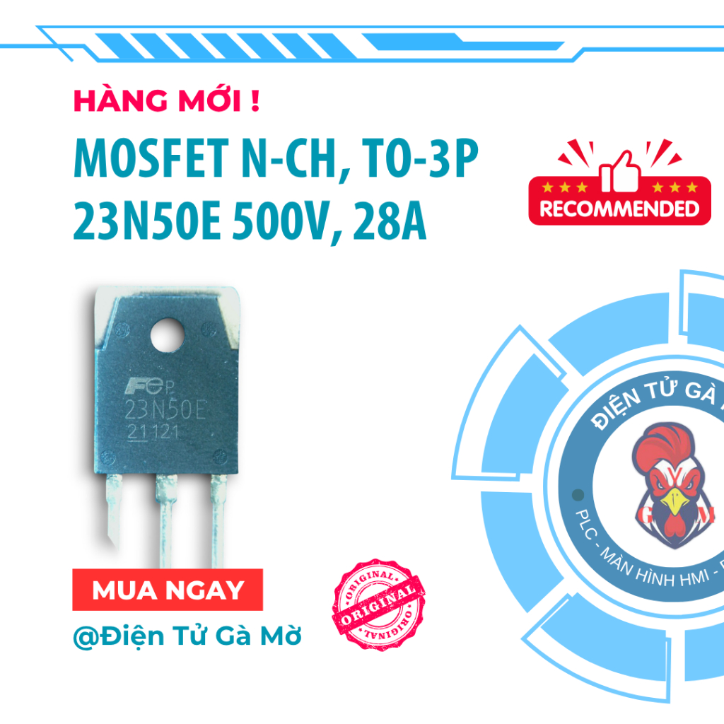 [1 CON] N-Channel Mosfet, 23N50E 500V, 28A TO-3P นําเข้าใหม่