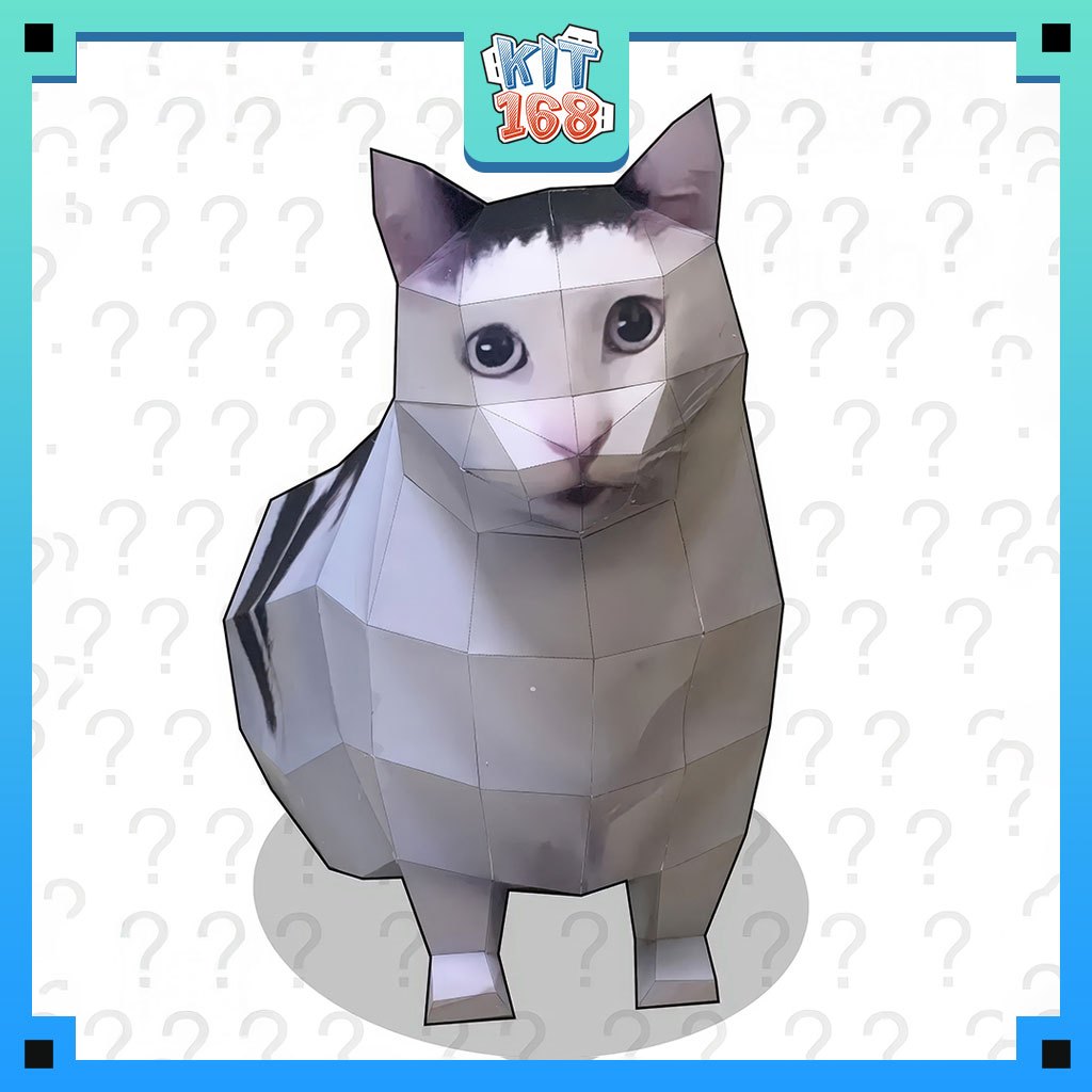 Fat Cat Animal Paper รุ่น Meme - Huh Cat (ขนาดจริง - 1:1 สเกล)