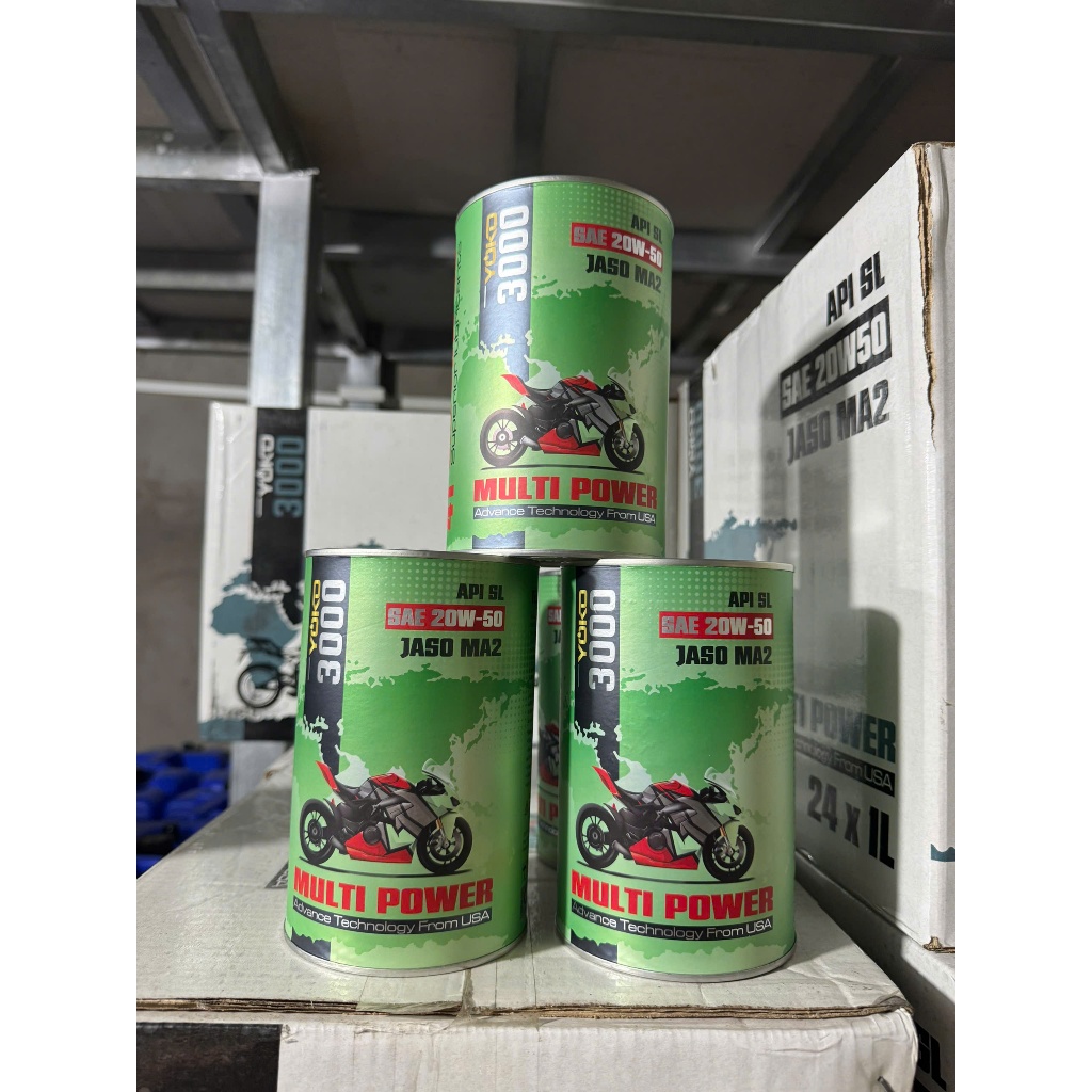 [GENUINE] YOKO 3000 น้ํามันหล่อลื่นมอเตอร์ไซค์ 20W-50 (1L, 800ml)