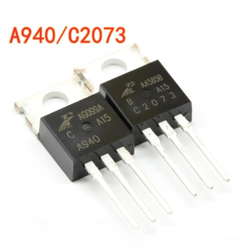 คู่ Clamshells A940/C2073 แกนทองแดงด้านหลังสีขาว 1.5A/150V/25W - 1 คู่