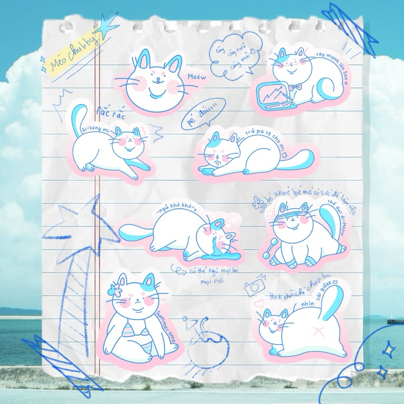 CHUBBY CAT - สติ๊กเกอร์ - A6