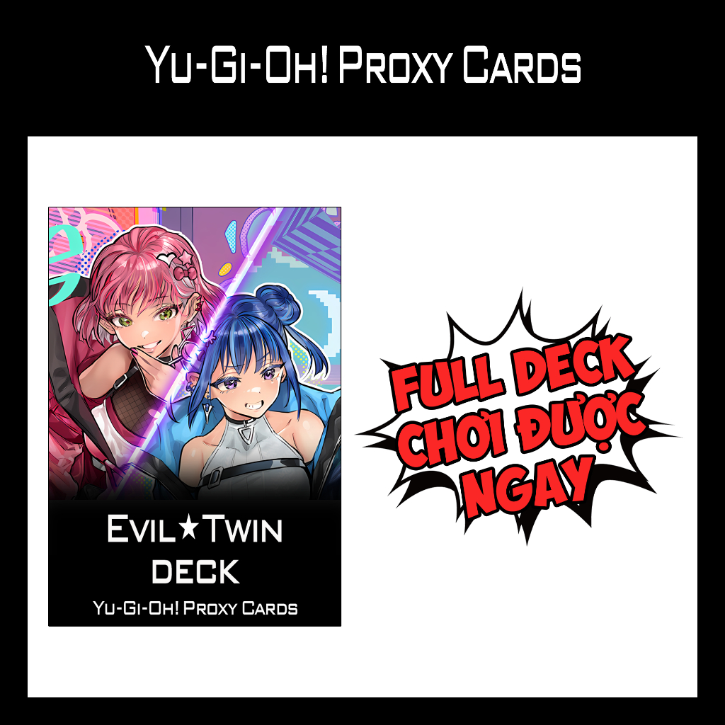 การ์ด YUGIOH – เด็คคู่ชั่วร้าย – พิมพ์ 1 ด้าน (60 ใบ)