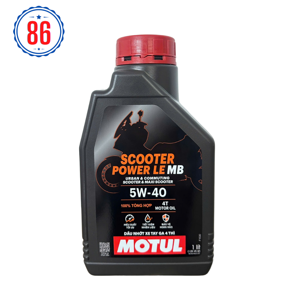 น้ํามันเครื่อง SCOOTER สังเคราะห์ 100% MOTUL SCOOTER POWER LE 5W40 1L