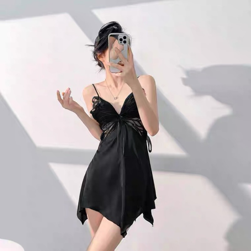 VN578(NO CAPE INCLUDED) - BEAUTIFUL BUTTERFLY SILK NIGHT DRESS พร้อมการรวบรวม, ผลิตภัณฑ์ QCCC