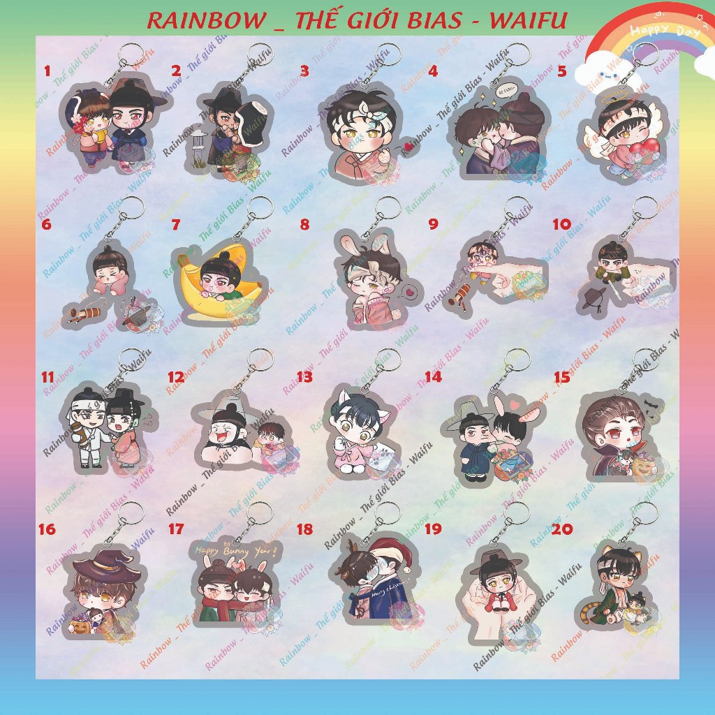 จิตรกรพวงกุญแจไมก้าคืน 5ซม., พวงกุญแจอะคริลิค Da Ky manhwa bl