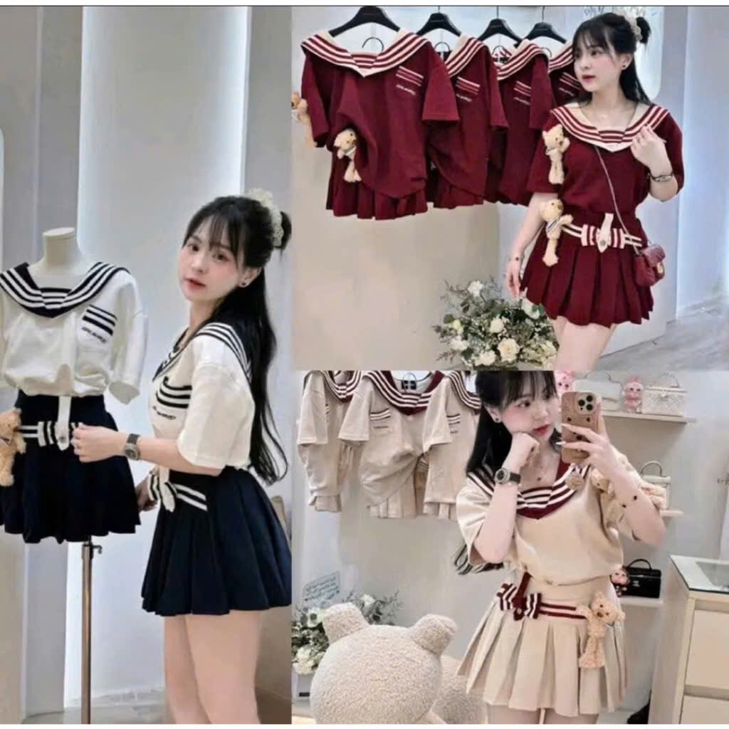 (แถมหมี 2 ตัว) เดรสกะลาสี umi สุดน่ารักสําหรับผู้หญิงสุดฮอต