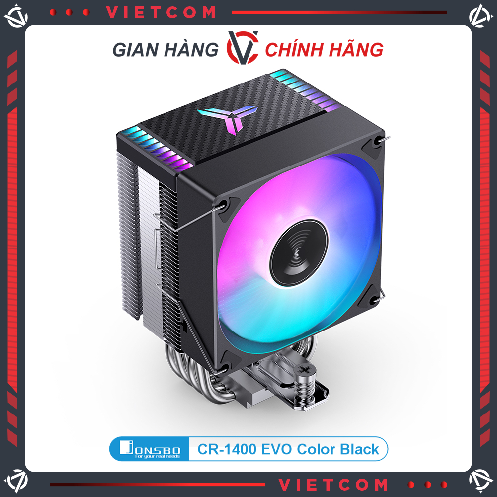 Jonsbo CR1400 EVO RGB คูลเลอร์ซีพียูสีดํา รุ่นสีดําเปลี่ยนสีโดยอัตโนมัติ