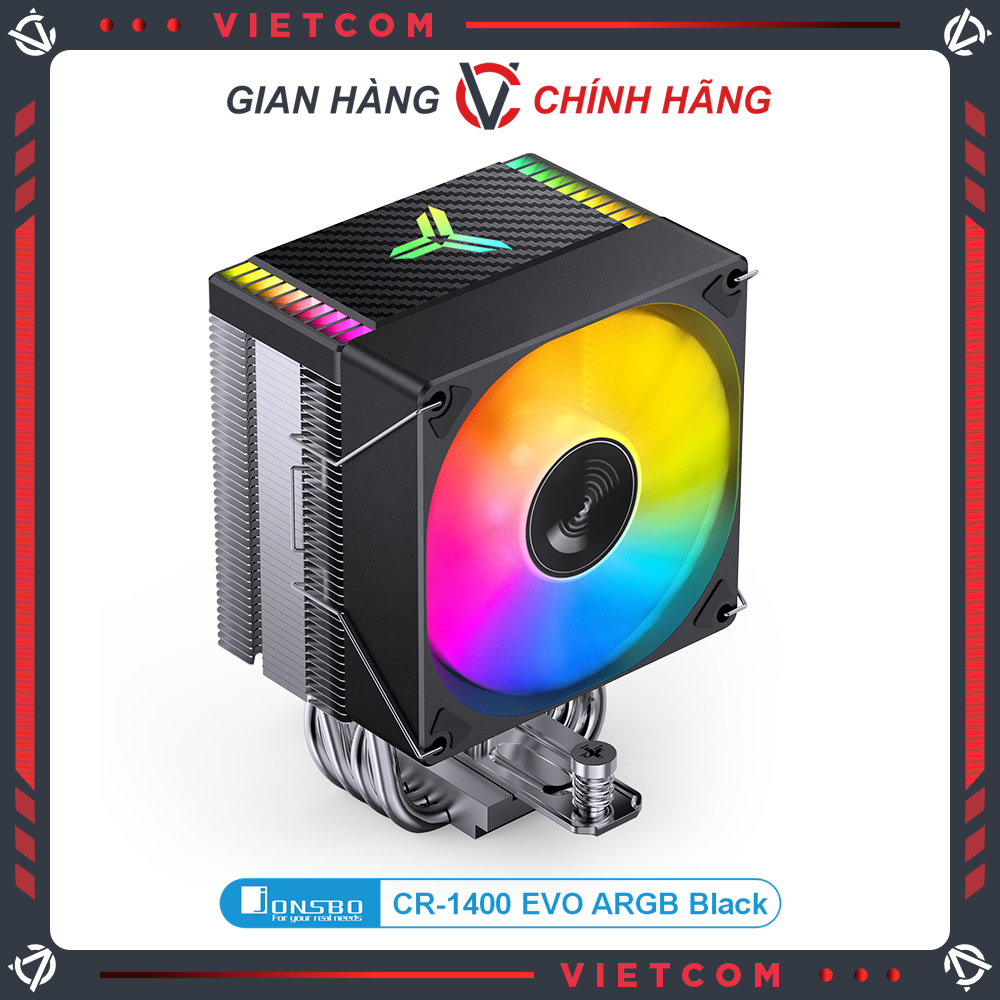 Jonsbo CR1400 EVO ARGB คูลเลอร์ซีพียูสีดํา รุ่นสีดําซิงโครนัสหลัก/ฮับ