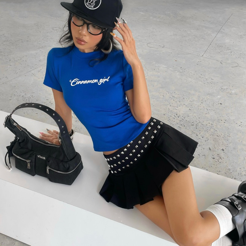 เสื้อยืด BabyTee Bodycon สําหรับผู้หญิง Cobalt Blue - Cemei Studio