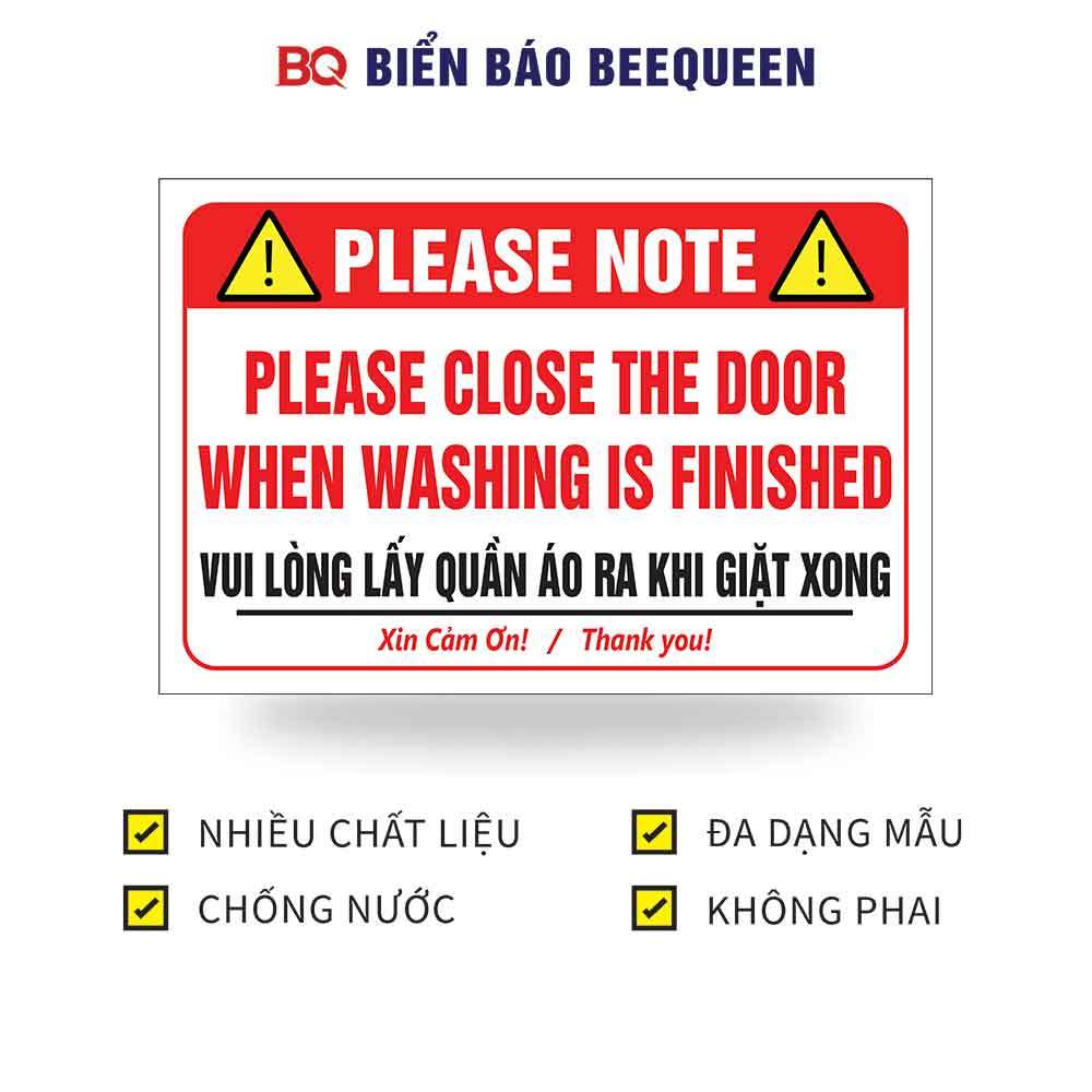 ป้าย PLEASE GET CLOTHES OUT AFTER WASHING XONG N328