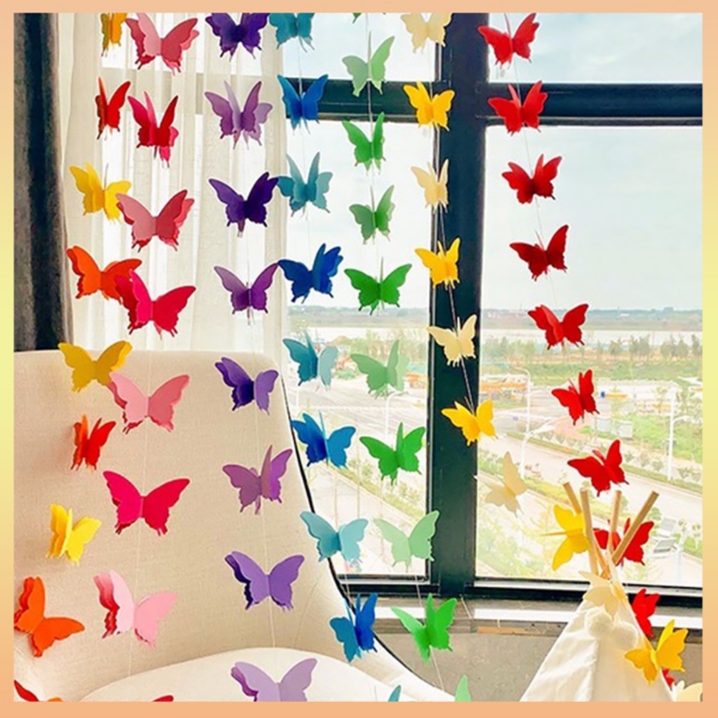 เชือกแขวนตกแต่งผีเสื้อ 3 มิติ DIY ทําจากผ้าสักหลาด MA888