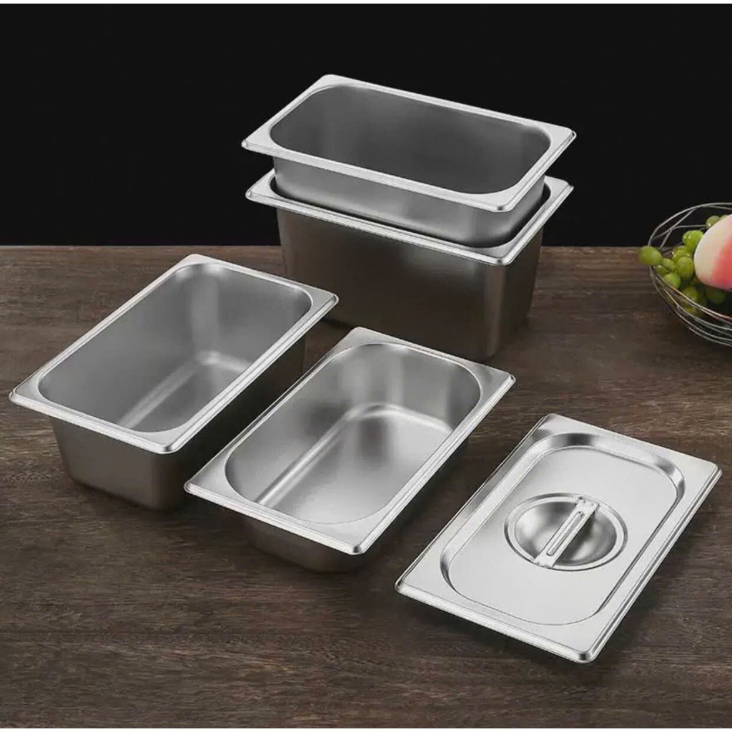 [ขายส่ง & พร้อมภาษีมูลค่าเพิ่ม] 1/4 Stainless Steel GN TRAY สําหรับ TOPPING (ไม่มี LID)