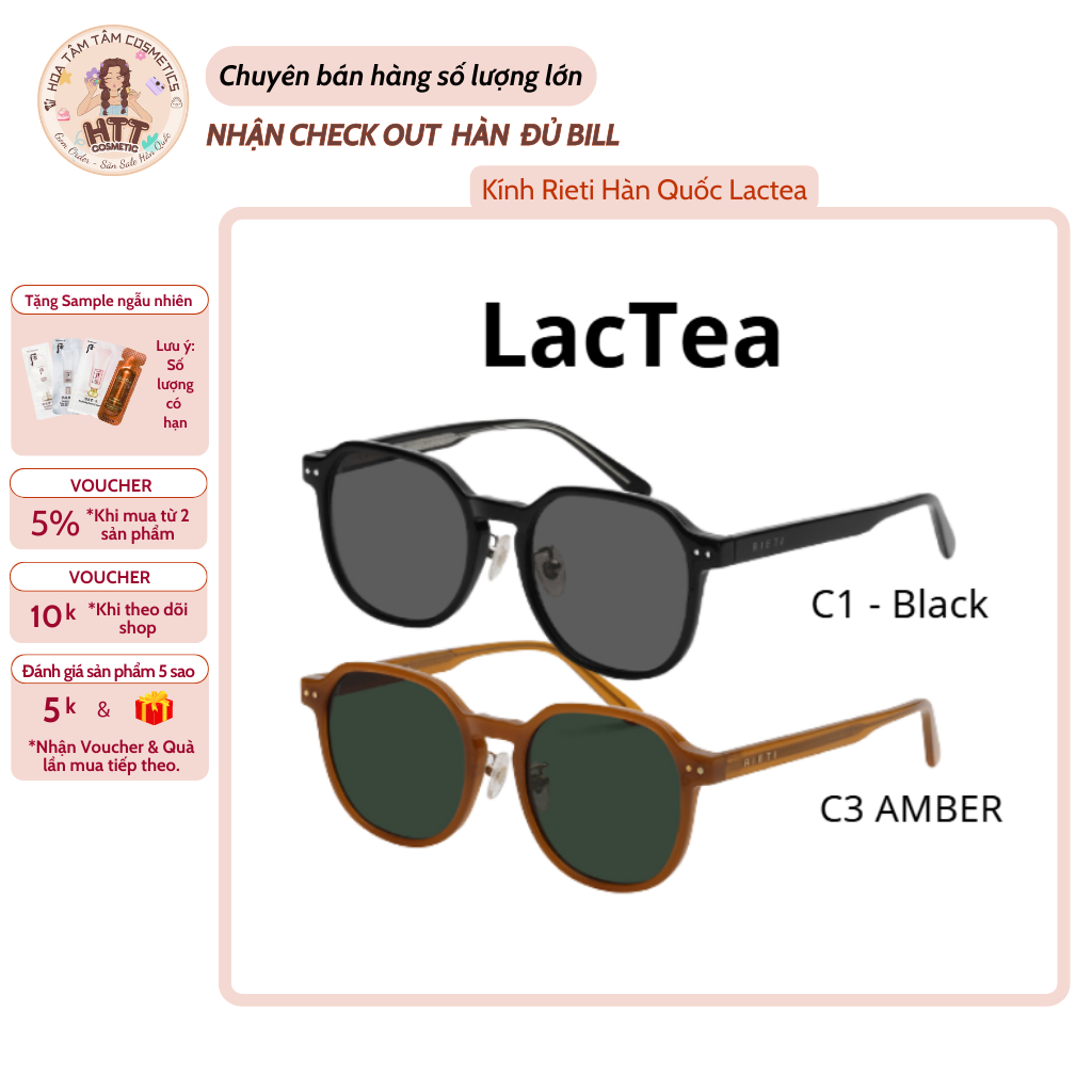 Rieti LACTEA แว่นตาแฟชั่น Unisex เกาหลีสําหรับผู้ชายและผู้หญิงแว่นกันแดดชายหาดป้องกันรังสียูวี