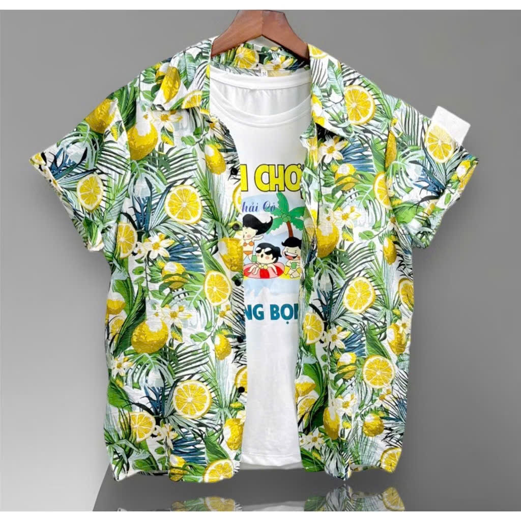 K9 Tropical Fruit เสื้อชายหาดสําหรับผู้ชายและผู้หญิงผ้าไหมคุณภาพสูงสําหรับกลุ่มบริษัทท่องเที่ยว