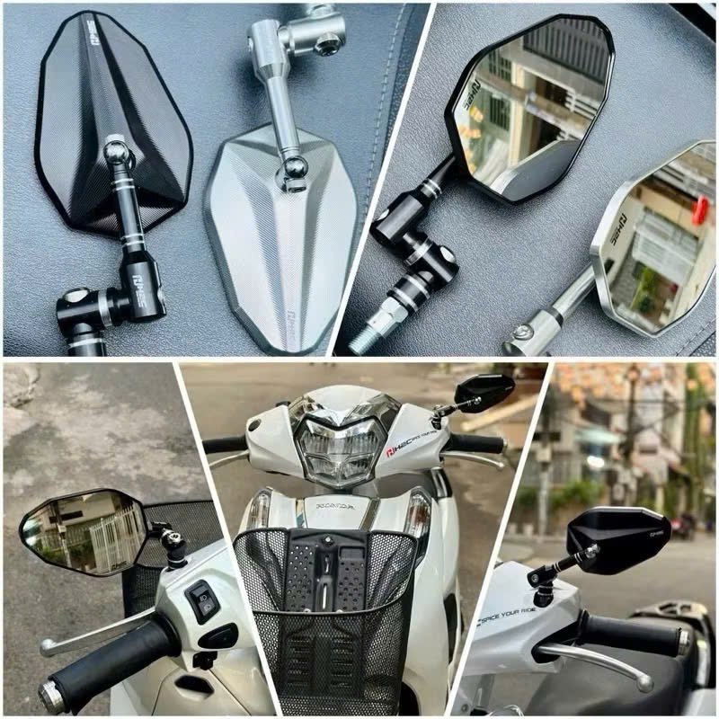 กระจกรถจักรยานยนต์ H2C V2 ขาหมุนประเภทมาตรฐานเต็มรูปแบบโปรดอลูมิเนียมเต็มรูปแบบ