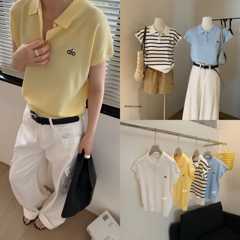 NHY.studio /WGWE/ เสื้อโปโล mongtoghi แบบบางแขนหอย