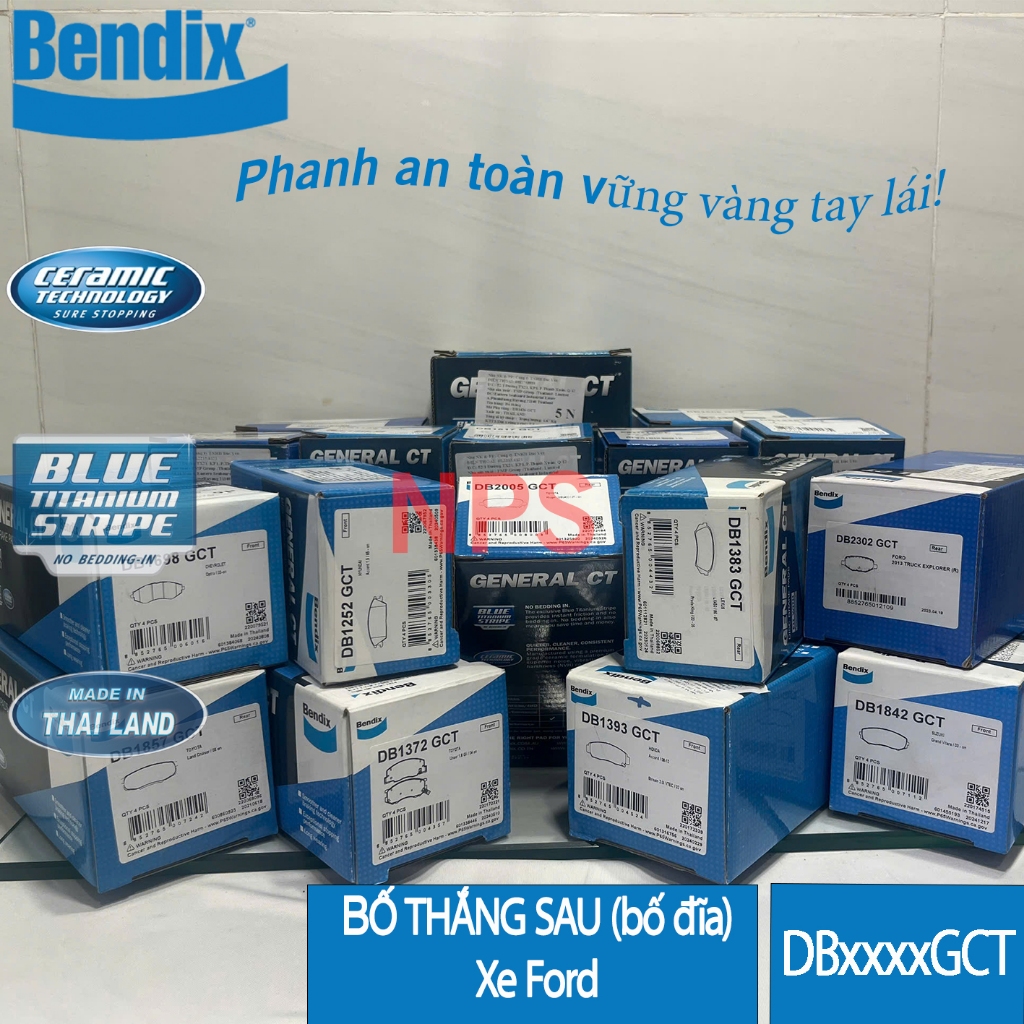 ผ้าเบรคหลัง (ผ้าดิส/ผ้าเบรค) Ford Raptor F22, Ranger Raptor,Transit, Probe GT (Bendix)