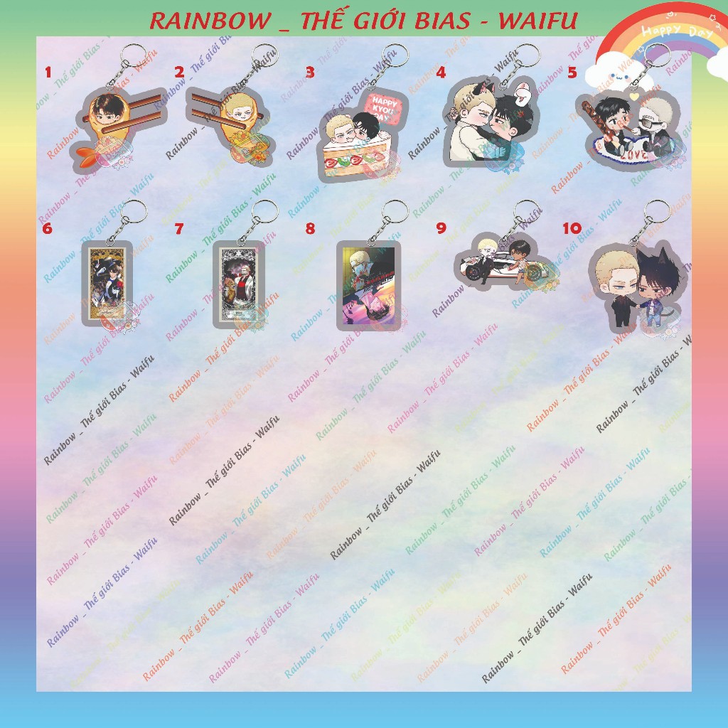 พวงกุญแจปิดสายไมก้า 5ซม. พวงกุญแจอะคริลิค manhwa Armor bl