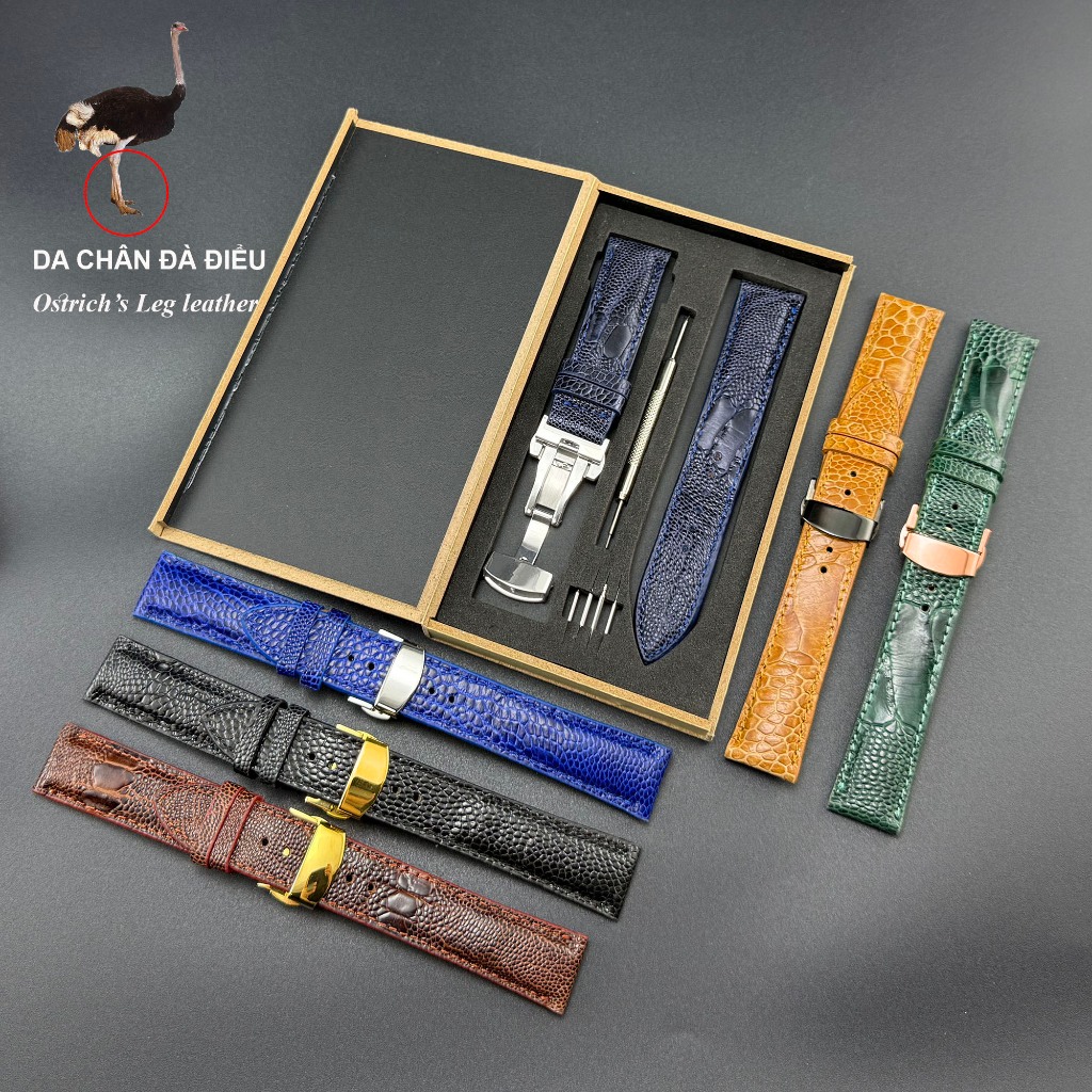 DD1 สายนาฬิกาหนัง da DIEU แท้พร้อมหัวเข็มขัดผีเสื้อคุณภาพสูง แถมฟรี กล่องไม้ ขนาด 17 18 19 20 21 22mm