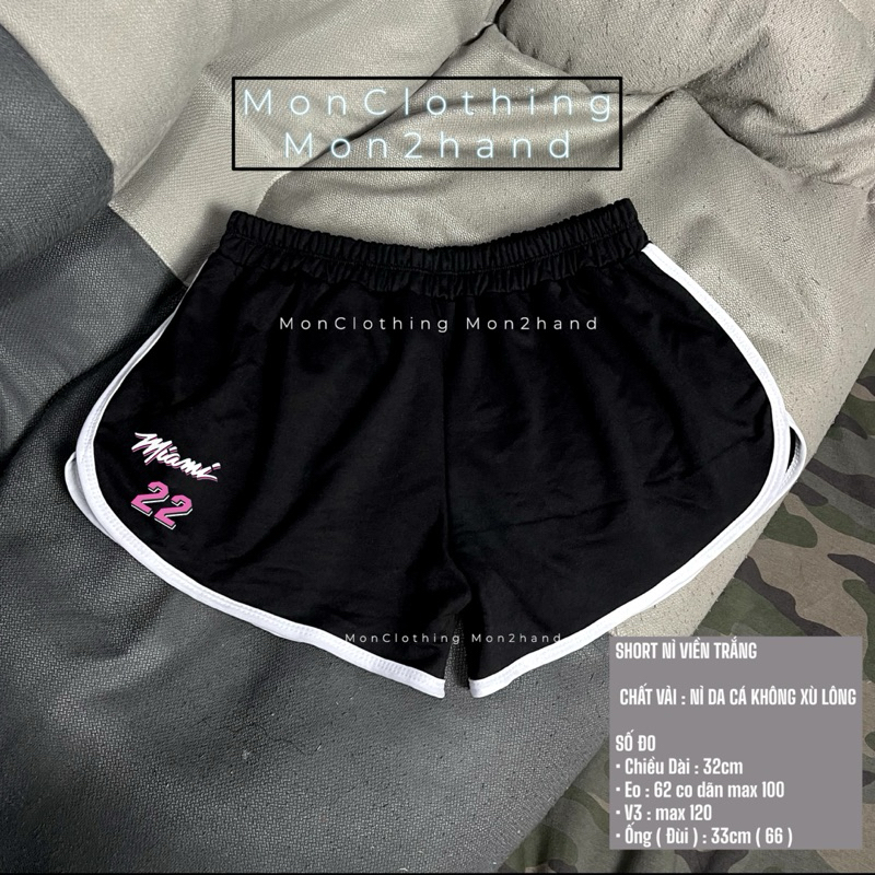 SPORTS กางเกงขาสั้นสีดําขอบสีขาว / กางเกงขาสั้น FELT Y2K