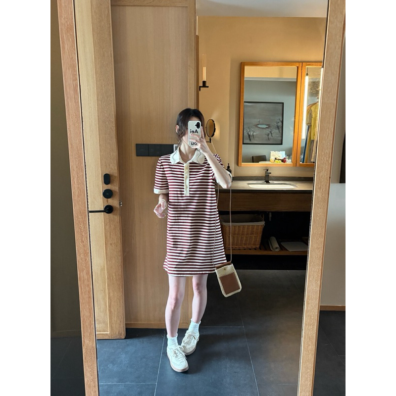 [Naa.bynia]-เดรสโปโลไหมพรมคอปกดอกบัว -VP01