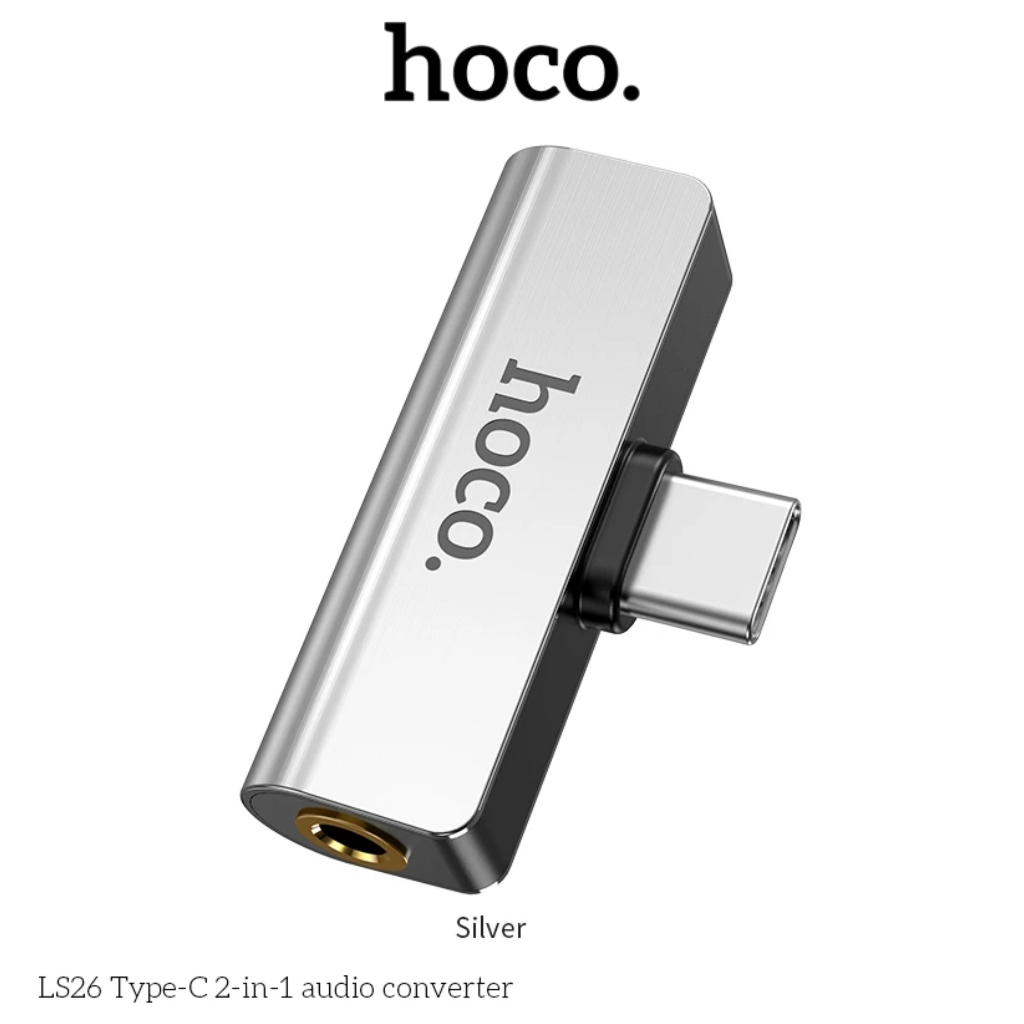 Hoco LS26 2in1 อะแดปเตอร์เสียง Type C Pin - อุปกรณ์เสริม HOCO