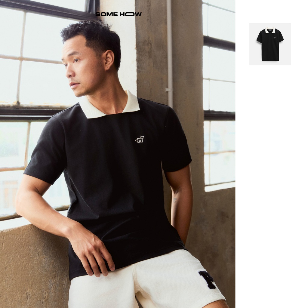 Collar Option Puzzle Label เสื้อโปโลผู้ชาย ผ้าคอตตอนใส่สบาย PL0158 SOMEHOW
