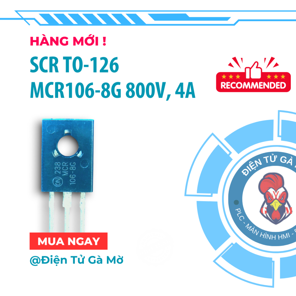 [1 CON] SCR Power, MCR10-6-8G 800V, 4A TO-126 นําเข้าใหม่