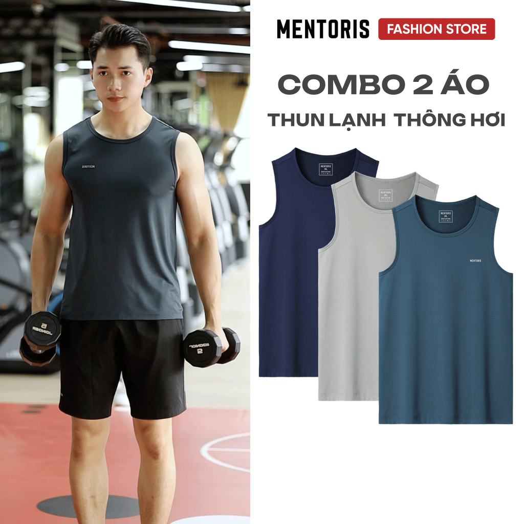 COMBO 2 Menstoris Sports Tanktops, ผ้ายืดหยุ่นระบายอากาศคุณภาพสูง, รูปแบบที่สะดวกสบาย CB2MTT01