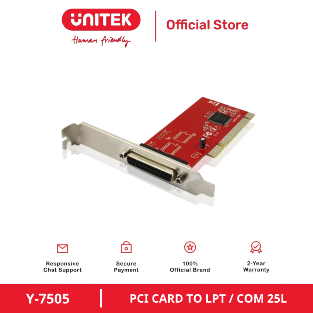 การ์ดแปลง PCI to LPT / Com Port 25L (F) UNITEK Y-75005
