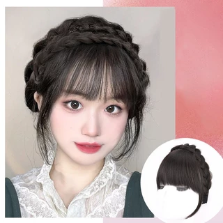 วิกผมผู้หญิงเหมือนจริง หน้าม้าปลอม ที่คาดผม วิกผมหน้าม้าจําลอง ใส่สบาย แฮร์พีชปิดบาง เครื่องประดับแฟชั่น