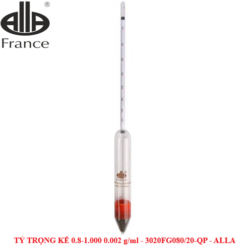Hydrometer 0.8-1,000 0.002 g/ml Tp 20oC รหัส: 3020FG080/20-QP ยี่ห้อ: ALLA ใหม่ 100%