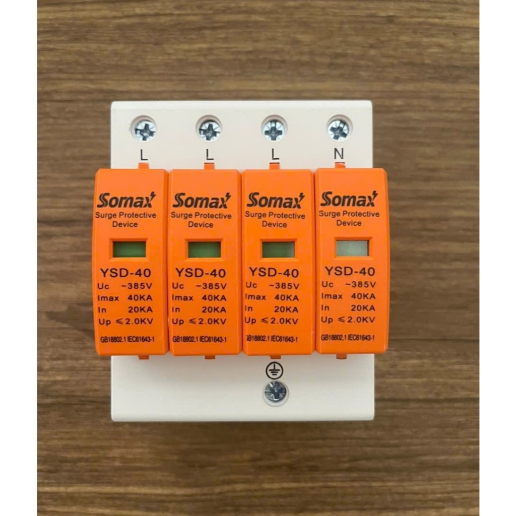 Surge Protection AC 4P 40kA - 1 เฟส, ตัดฟ้าผ่า AC 3 เฟส