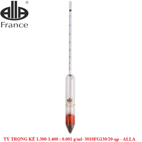 Hydrometer 18,000-1.400: 0.001 g/ml Tp 20°C รหัส 3010FG11/20-qp ยี่ห้อ: ALLA FRANCE ใหม่ 100%