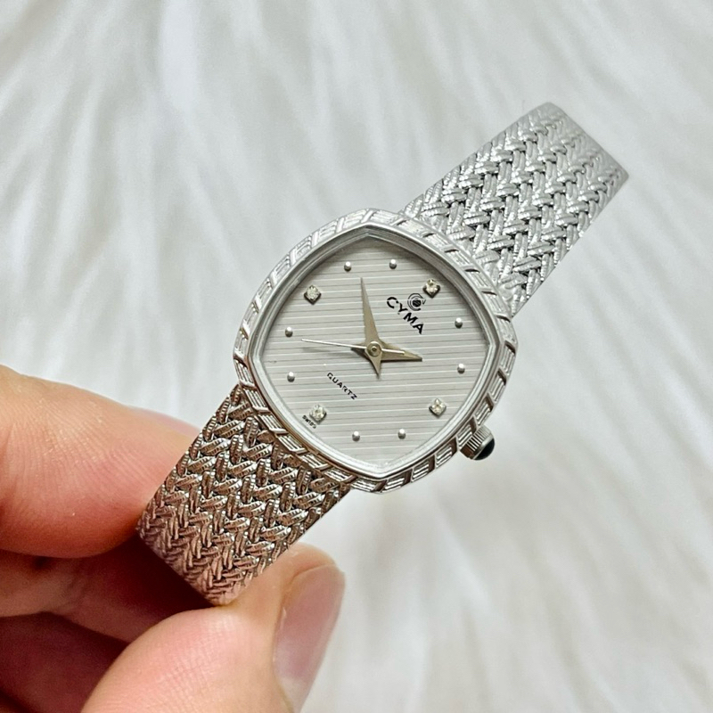 CYMA นาฬิกาผู้หญิง vip ชุบทองคําขาว 23mm - ของแท้ สวิตเซอร์แลนด์ [2HAND]