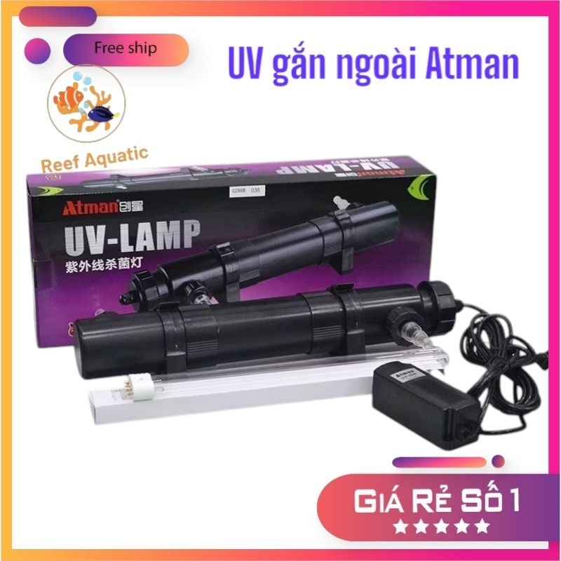 Atman UV-Lamp Disinfectant UV Lamp 36W, 18W, 11W - โคมไฟ UV คุณภาพสูงสําหรับตู้ปลาทะเล, พิพิธภัณฑ์สั