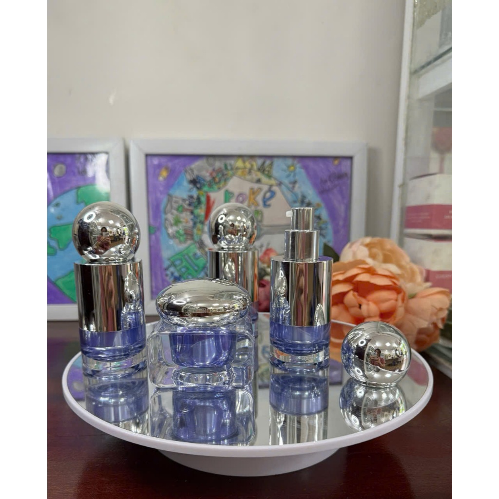 DARK BLUE BOTTLE และ JAR SET ขวดเครื่องสําอาง