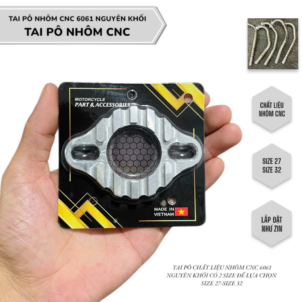 ข้อมือหูอะลูมิเนียม - ลายทาง knurled - หนา 10 มม. ทําจากอลูมิเนียม cnc แข็ง 6061