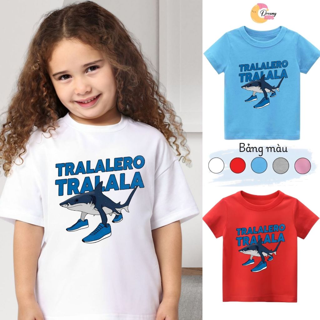 เสื้อยืด Tralala Brainrot Universe สําหรับเด็กชายและเด็กหญิง 9kg-34kg ผ้านุ่ม