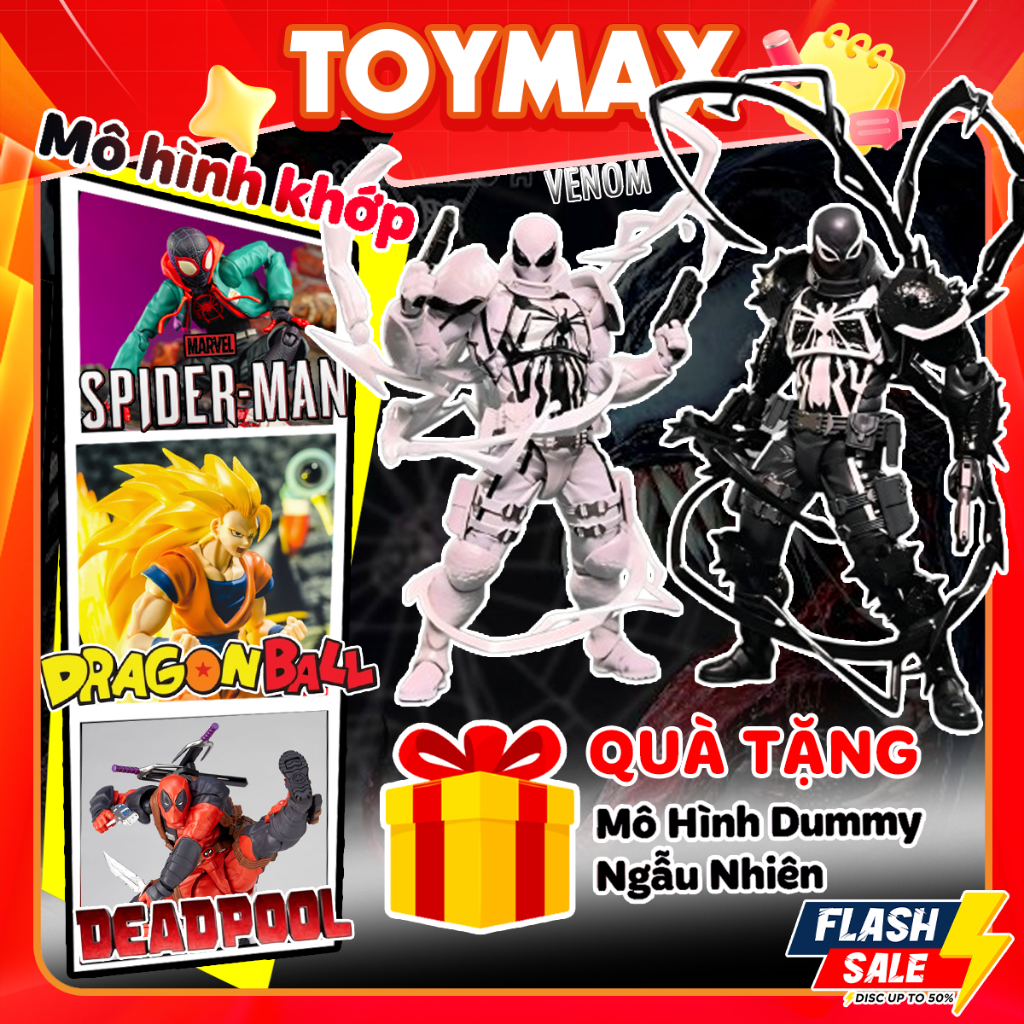 Agent Venom Carnage Spider Man Iron Man marvel PS4 Revotech SHF Joint รุ่น 20 ซม.ToyMax การเคลื่อนไห