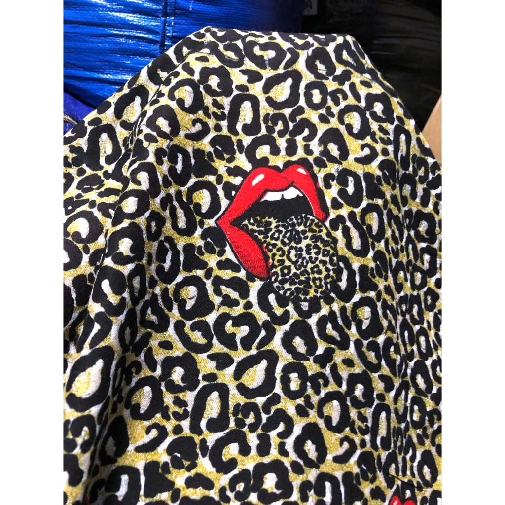 B789 - ผ้าป่านโทเล่พิมพ์ลายเสือดาว (1.85m x 1.5m) ยางยืดเล็กน้อย