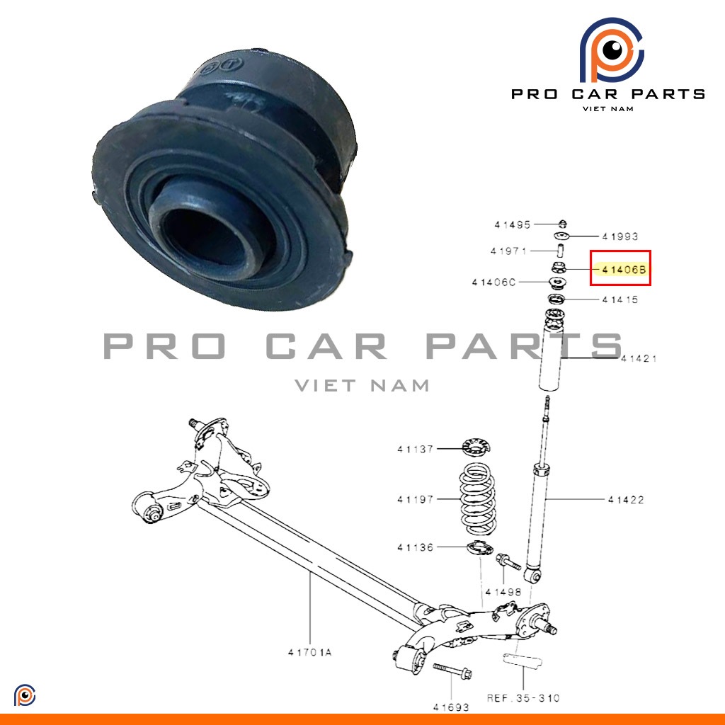[1 ชิ้น] ยางรองพวงกุญแจหลังบน Mitsubishi Attrage 2013- Up Made in Thailand 4162A193